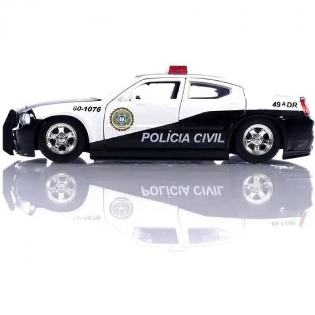 Alt view image 12 of 14 - 2006 Dodge Charger Police Black and White "Policia Civil" "Fast & Furious" Series 1/24 Diecast Model Car by Jada