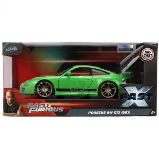 Alt view image 14 of 14 - Porsche 911 GT3 (997) Green with Black Accents "Fast X" (2023) Movie "Fast & Furious" Series 1/24 Diecast Model Car by Jada