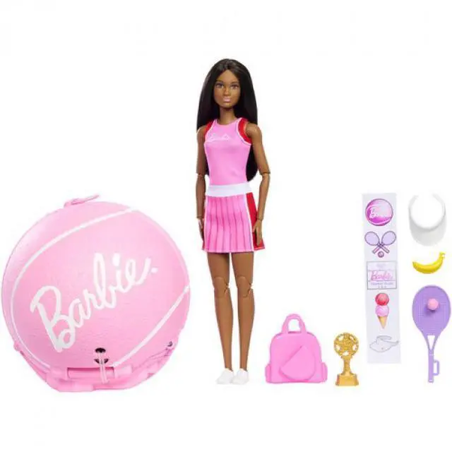 Alt view image 4 of 7 - Barbie Team Barbie Roll & Reveal Tennis Player Doll and Accessories