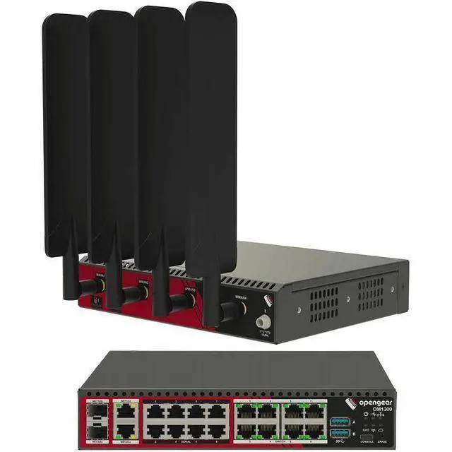 Main image of Opengear OM1300 Operations Manager - 3.91 GB - LPDDR4 SDRAM - Twisted Pair, Optical Fiber - 2 Total Expansion Slot(s) - 2 x Network (RJ-45) - 2 x USB - 8 x Serial Port - 1000Base-T, 100Base-TX - Gigab