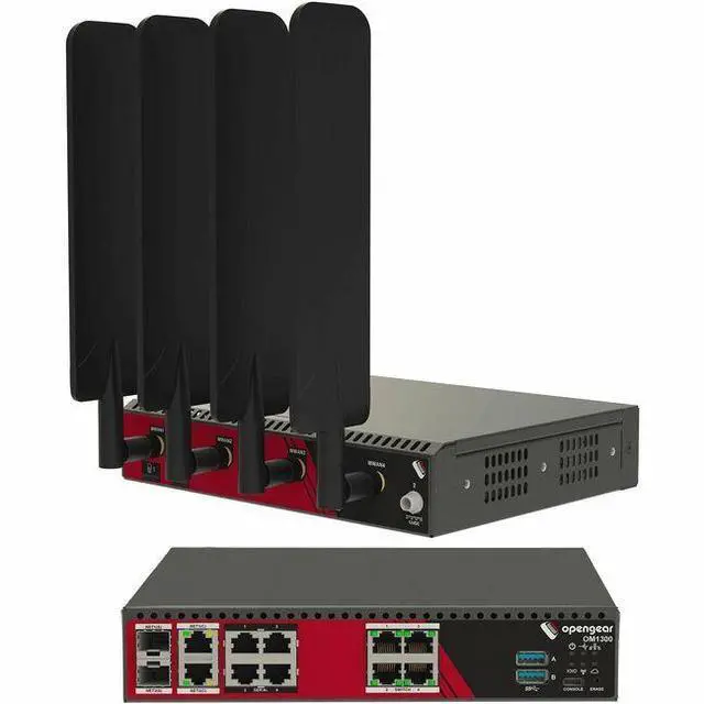 Main image of Opengear OM1300 Operations Manager - 3.91 GB - LPDDR4 SDRAM - Twisted Pair, Optical Fiber - 2 Total Expansion Slot(s) - 2 x Network (RJ-45) - 2 x USB - 4 x Serial Port - 1000Base-T, 100Base-TX - Gigab