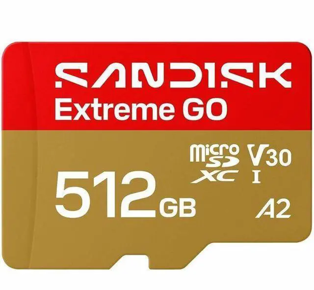 Alt view image 3 of 7 - SanDisk Extreme GO microSD 512GB microSDXC Memory Card, Up to 240MB/s UHS-I U3 4K V30 A2 for Android SDSQXGN-512G-GN6MN