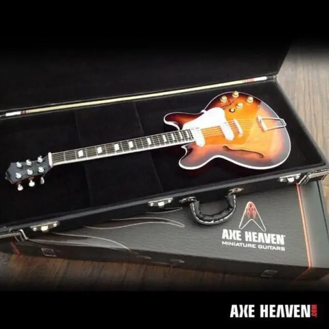 Alt view image 2 of 4 - Axe Heaven Mini Guitar Replica Collectible Black Guitar Case CASE-BL-1
