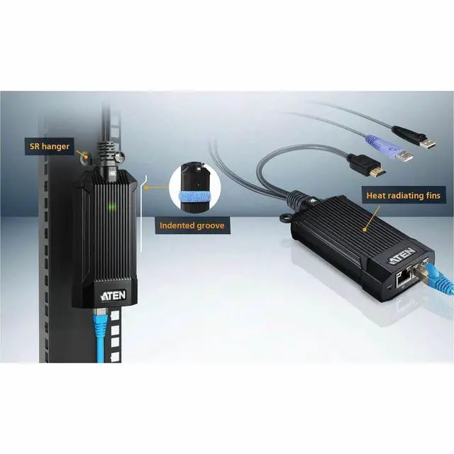 Alt view image 4 of 5 - ATEN USB 4K HDMI KVM DigiProcessor - 32 Remote User(s) - 4K - 3840 x 2160 - 2 x Network (RJ-45) - 2 x USB - 1 x HDMI - 0U - Rack-mountable