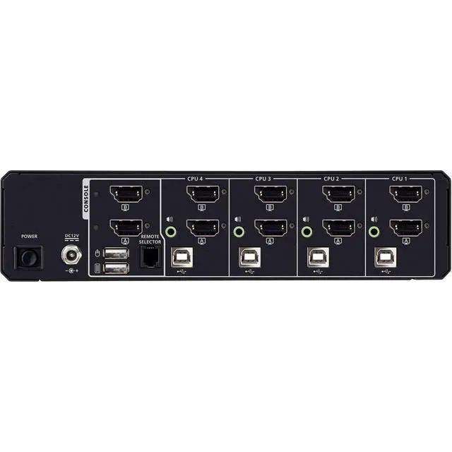 Alt view image 3 of 3 - ATEN CS1144DPH4 KVM Switchbox - 4 Computer(s) - 5K - 5120 x 2880 - 50 Hz, 60 Hz - 6 x USB - 10 x HDMI - 10 x DisplayPort