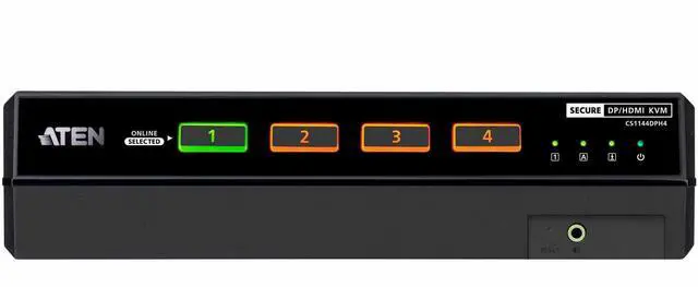 Alt view image 2 of 3 - ATEN CS1144DPH4 KVM Switchbox - 4 Computer(s) - 5K - 5120 x 2880 - 50 Hz, 60 Hz - 6 x USB - 10 x HDMI - 10 x DisplayPort