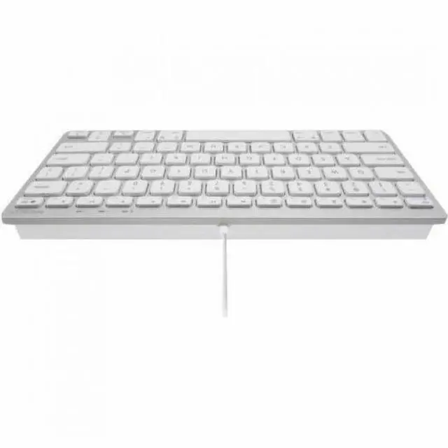 Alt view image 7 of 7 - Macally Compact Mac Keyboard with Dual Plug- Space Gray - Cable Connectivity - Compact - USB Type C, USB Type A Interface - 78 Key(s) - Volume Control, Brightness, Mission Control, Media Control, Comm