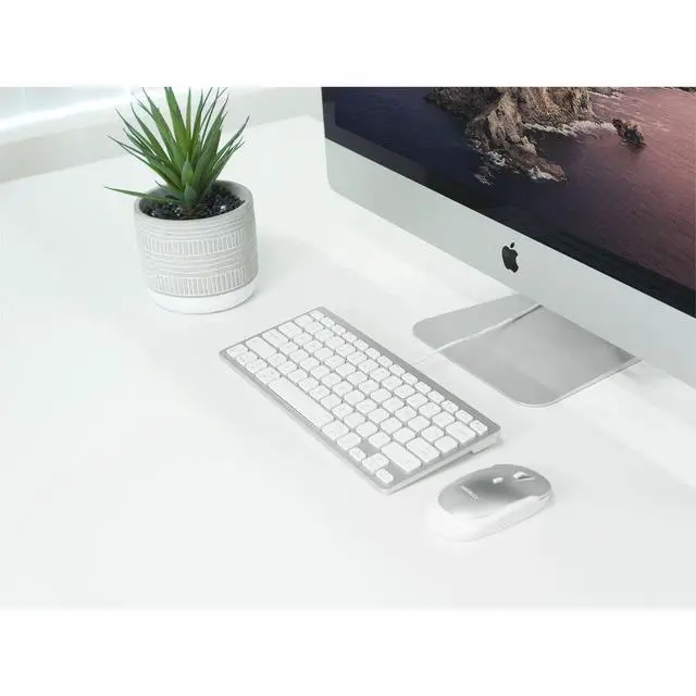 Alt view image 3 of 7 - Macally Compact Mac Keyboard with Dual Plug- Space Gray - Cable Connectivity - Compact - USB Type C, USB Type A Interface - 78 Key(s) - Volume Control, Brightness, Mission Control, Media Control, Comm