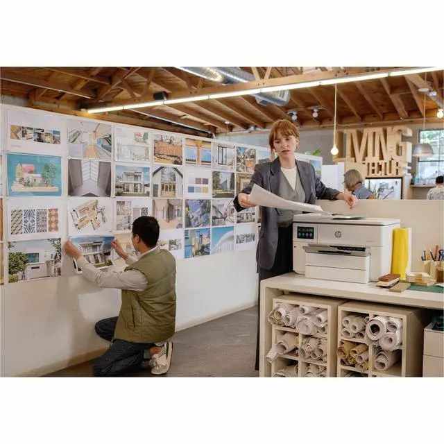 Alt view image 7 of 7 - HP Officejet Pro 9730 Wired & Wireless Inkjet Multifunction Printer - Color - Cement - Copier/Printer/Scanner - 34 ppm Mono/34 ppm Color Print - 4800 x 1200 dpi Print - Automatic Duplex Print - Up