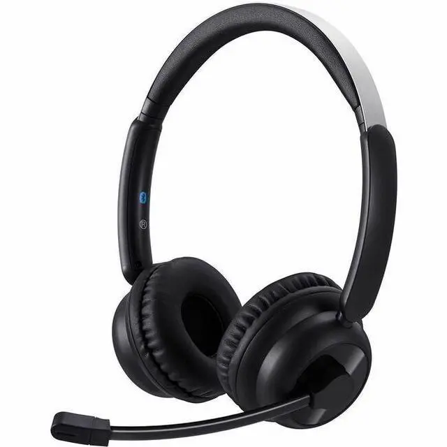 Alt view image 8 of 19 - Adesso Xtream P900 Bluetooth Headset with Adjustable Microphone Boom Black