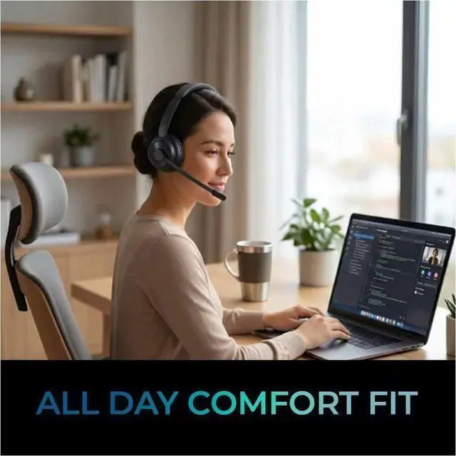 Alt view image 13 of 19 - Adesso Xtream P900 Bluetooth Headset with Adjustable Microphone Boom Black