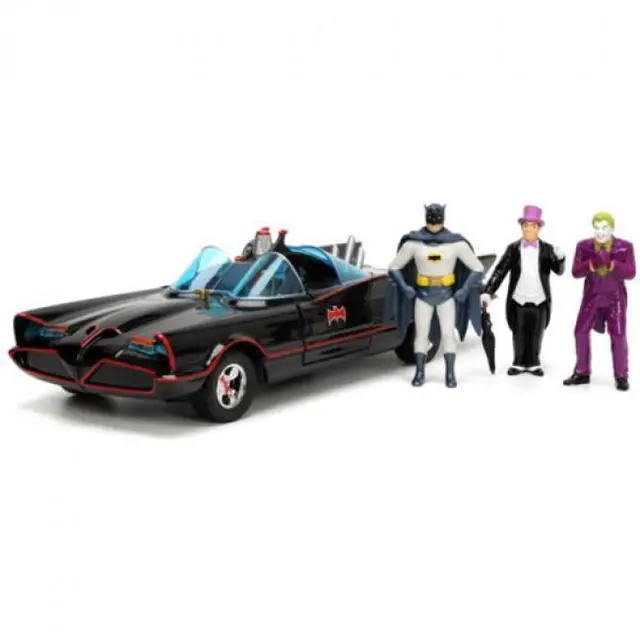 Alt view image 7 of 7 - 1966 Classic Batmobile with Diecast Figures & Plastic Robin "Batman" TV Series (1966) 1/24 Diecast Model Car by Jada