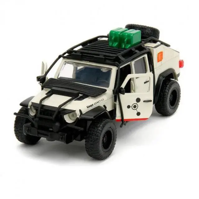 Alt view image 13 of 13 - Jeep Gladiator Truck w/Equipment Shell Beige w/Graphics "Jurassic World Dominion" (2022) Movie 1/32 Diecast Model Car by Jada