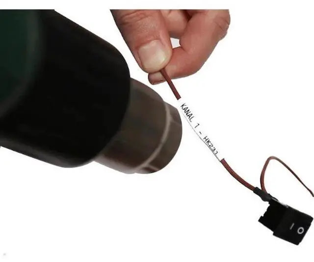 Alt view image 2 of 4 - Brother HSe-261E Black on White Heat Shrink Tube Tape, 31 mm (1.22 in.) - 59/64" Width x 59 1/16" Length x 25/32" Diameter - Rectangle - Black on White - 1 Each