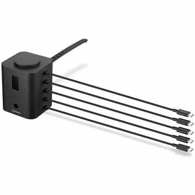 Alt view image 2 of 5 - Lenovo Smart 19W Charging Station - 19 W - United States - 11.81" Cable - 5 V DC, 20 V DC Output - 1 A - Black - 1