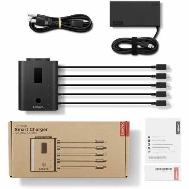 Alt view image 5 of 5 - Lenovo Smart 19W Charging Station - 19 W - United States - 11.81" Cable - 5 V DC, 20 V DC Output - 1 A - Black - 1