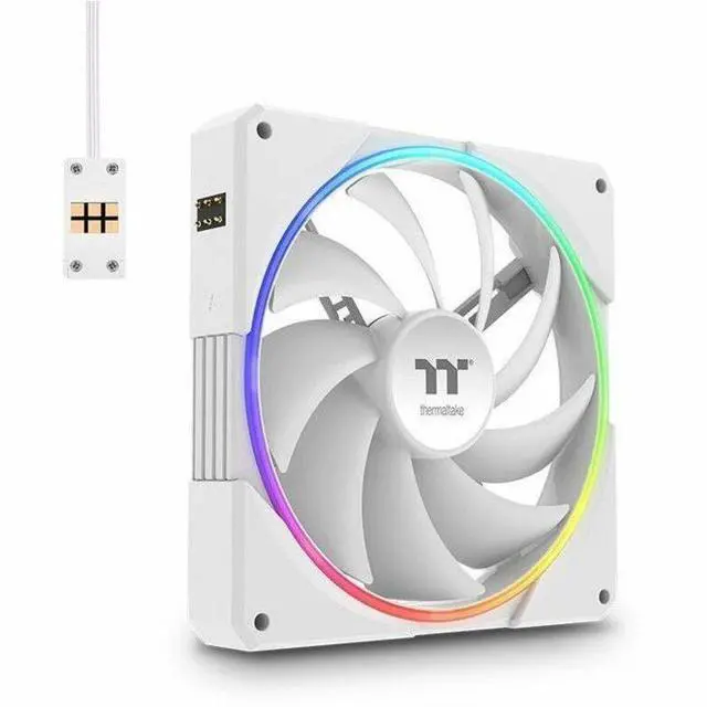 Alt view image 12 of 14 - Thermaltake TS140 EX RGB 140mm; Embedded Temperature Sensor; PWM 500~2000 RPM; MagForce 2.0; Airflow 93.35 CFM; Hydraulic Bearing; TT RGB Plus 3.0; Controller Included; 3-Pack; White; CL-F209-PL14SW-A