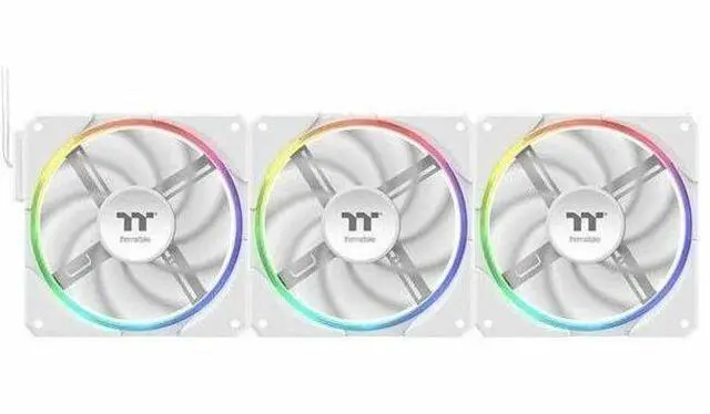 Alt view image 7 of 13 - Thermaltake TS120 EX RGB 120mm; Embedded Temperature Sensor; PWM 500~2000 RPM; MagForce 2.0; Airflow 56.01 CFM; Hydraulic Bearing; TT RGB Plus 3.0; Controller Included; 3-Pack; White; CL-F207-PL12SW-A