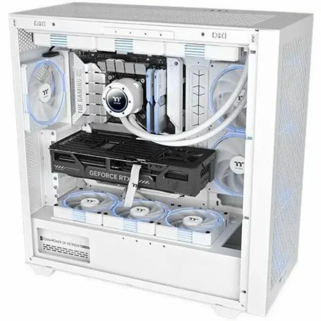 Alt view image 10 of 13 - Thermaltake TS120 EX RGB 120mm; Embedded Temperature Sensor; PWM 500~2000 RPM; MagForce 2.0; Airflow 56.01 CFM; Hydraulic Bearing; TT RGB Plus 3.0; Controller Included; 3-Pack; White; CL-F207-PL12SW-A