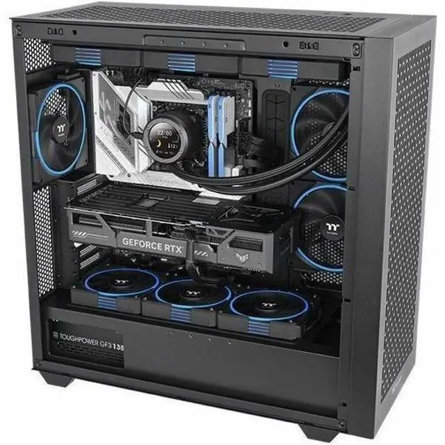 Alt view image 8 of 13 - Thermaltake TS140 EX RGB 140mm; Embedded Temperature Sensor; PWM 500~2000 RPM; MagForce 2.0; Airflow 93.35 CFM; Hydraulic Bearing; TT RGB Plus 3.0; Controller Included; 3-Pack; Black; CL-F208-PL14SW-A