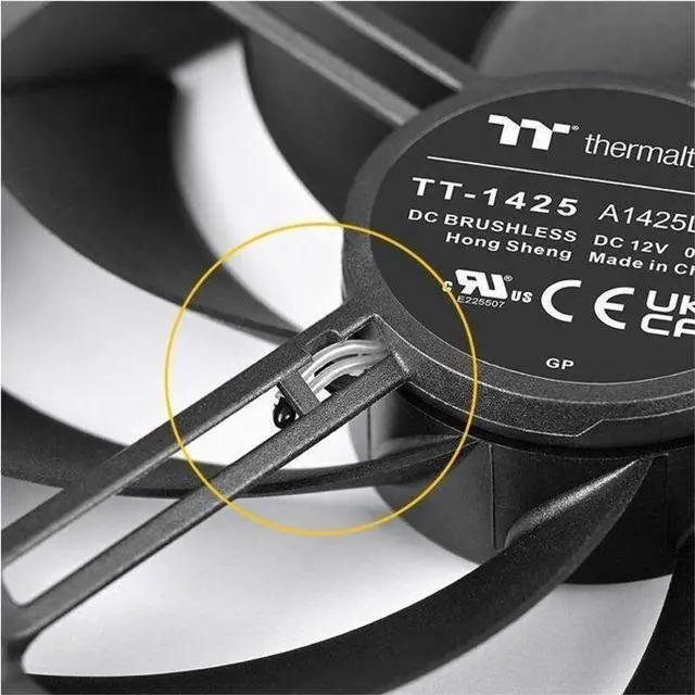 Alt view image 10 of 13 - Thermaltake TS140 EX RGB 140mm; Embedded Temperature Sensor; PWM 500~2000 RPM; MagForce 2.0; Airflow 93.35 CFM; Hydraulic Bearing; TT RGB Plus 3.0; Controller Included; 3-Pack; Black; CL-F208-PL14SW-A