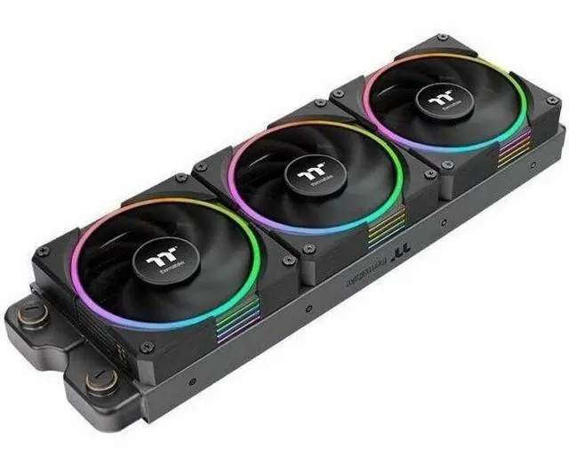 Alt view image 12 of 13 - Thermaltake TS140 EX RGB 140mm; Embedded Temperature Sensor; PWM 500~2000 RPM; MagForce 2.0; Airflow 93.35 CFM; Hydraulic Bearing; TT RGB Plus 3.0; Controller Included; 3-Pack; Black; CL-F208-PL14SW-A