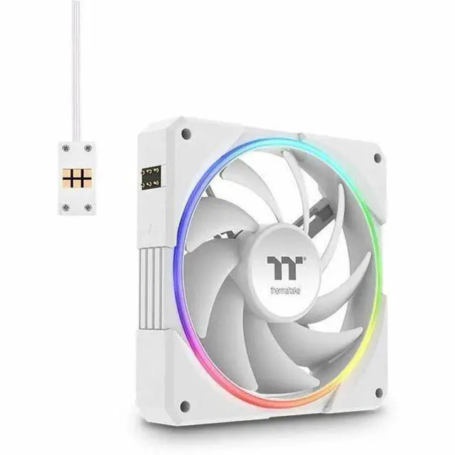 Alt view image 11 of 13 - Thermaltake TS120 EX RGB 120mm; Embedded Temperature Sensor; PWM 500~2000 RPM; MagForce 2.0; Airflow 56.01 CFM; Hydraulic Bearing; TT RGB Plus 3.0; Controller Included; 3-Pack; White; CL-F207-PL12SW-A