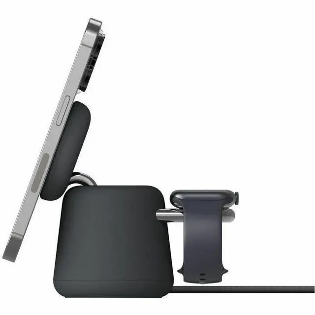 Alt view image 11 of 14 - Belkin BoostCharge Pro 15W 2-in-1 Magnetic Qi2 Wireless Charging Dock, Black