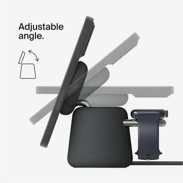 Alt view image 14 of 14 - Belkin BoostCharge Pro 15W 2-in-1 Magnetic Qi2 Wireless Charging Dock, Black