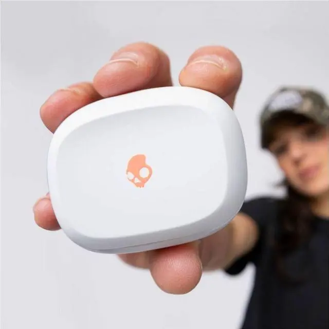 Alt view image 3 of 6 - Skullcandy Smokin' Buds In-Ear Wireless Earbuds 20 Hr Battery 50% Renewable Plastics Microphone Works With Iphone Android And Bluetooth Devices - Bone/Orange Glow