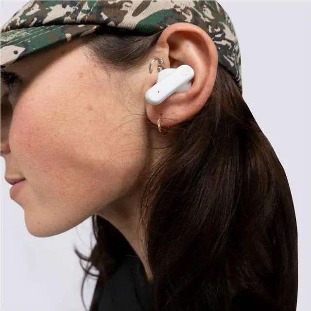 Alt view image 5 of 6 - Skullcandy Smokin' Buds In-Ear Wireless Earbuds 20 Hr Battery 50% Renewable Plastics Microphone Works With Iphone Android And Bluetooth Devices - Bone/Orange Glow