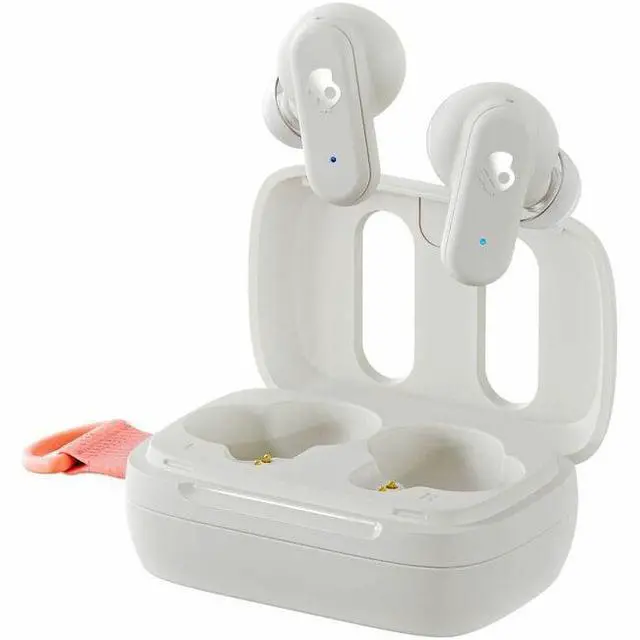 Alt view image 2 of 6 - Skullcandy Dime 3 In-Ear Wireless Earbuds, 20 Hr Battery, Microphone, Works With Iphone Android And Bluetooth Devices - Bone/Orange Glow