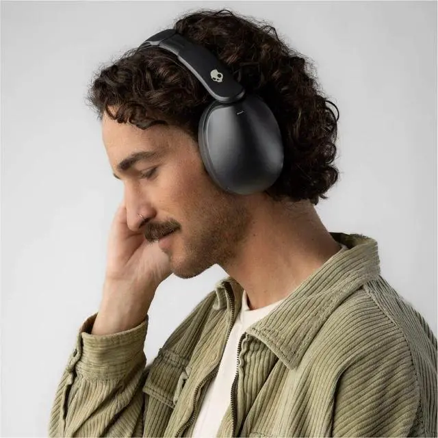 Alt view image 2 of 7 - Skullcandy Wireless Headphones - Stereo - Mini-phone (3.5mm) - Wired/Wireless - Bluetooth - 32 Ohm - 20 Hz to 20 kHz - Over-the-ear, Over-the-head - Binaural - Circumaural - True Black