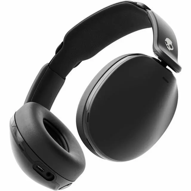 Alt view image 4 of 7 - Skullcandy Wireless Headphones - Stereo - Mini-phone (3.5mm) - Wired/Wireless - Bluetooth - 32 Ohm - 20 Hz to 20 kHz - Over-the-ear, Over-the-head - Binaural - Circumaural - True Black