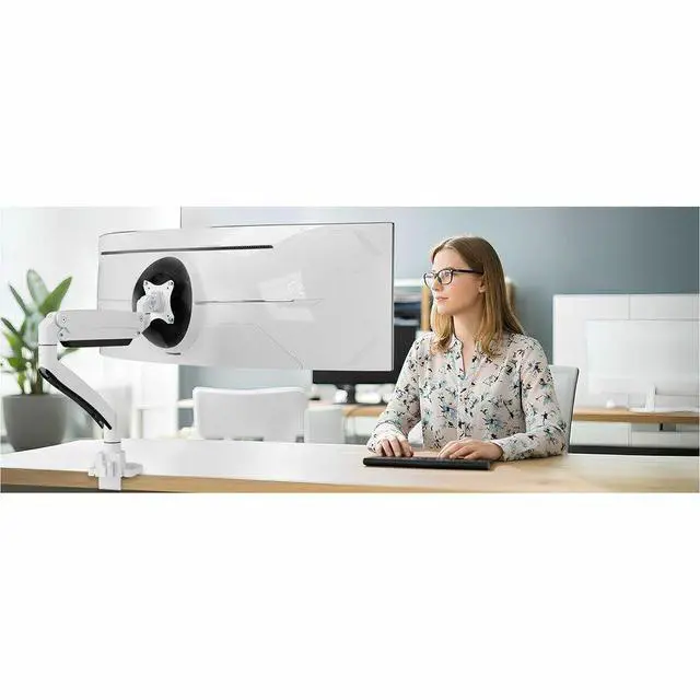 Alt view image 3 of 8 - SIIG Single 43" Monitor Heavy-Duty Premium Gas Spring Desk Mount White VESA 75x75 100x100 200x200mm CEMT3111S3