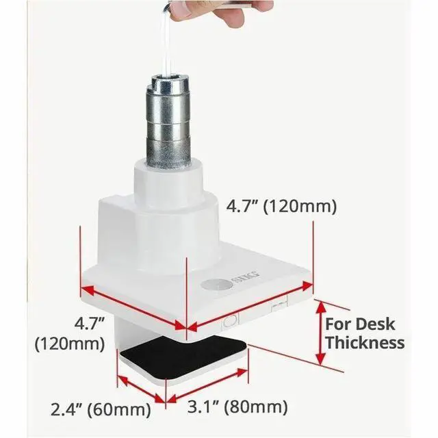 Alt view image 4 of 8 - SIIG Single 43" Monitor Heavy-Duty Premium Gas Spring Desk Mount White VESA 75x75 100x100 200x200mm CEMT3111S3