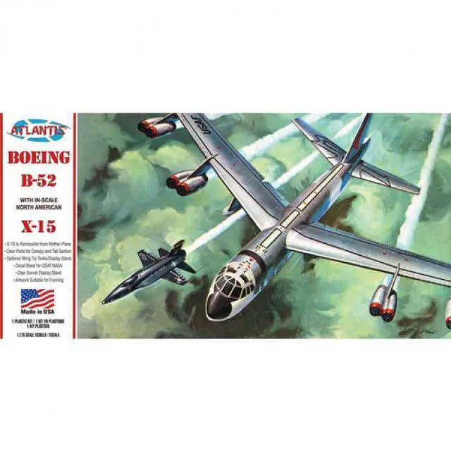 Main image of Boeing B-52 Stratofortress and X-15 Hypersonic Aircraft with Swivel Stand 1:175 Scale Model Kit