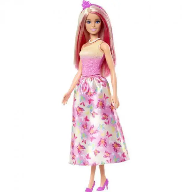 Main image of Mattel - Barbie Royal Doll with Pink and Blonde Hair, Butterfly-Print Skirt