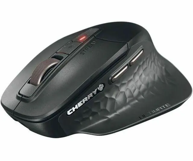 Main image of CHERRY JD-857M Mouse - Rugged - Cable/Wireless - Bluetooth/Radio Frequency - 2.40 GHz - Rechargeable - Black - USB Type A - 6000 dpi - Scroll Wheel - 7 Button(s) - Right-handed - 1 Battery Supported