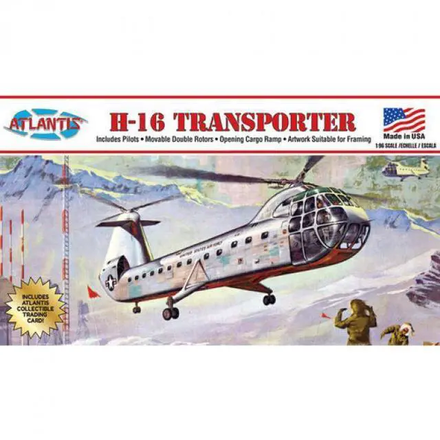 Main image of H-16 Piasecki Transporter Helicopter with Swivel Stand and Trading Card 1:96 Scale Model Kit