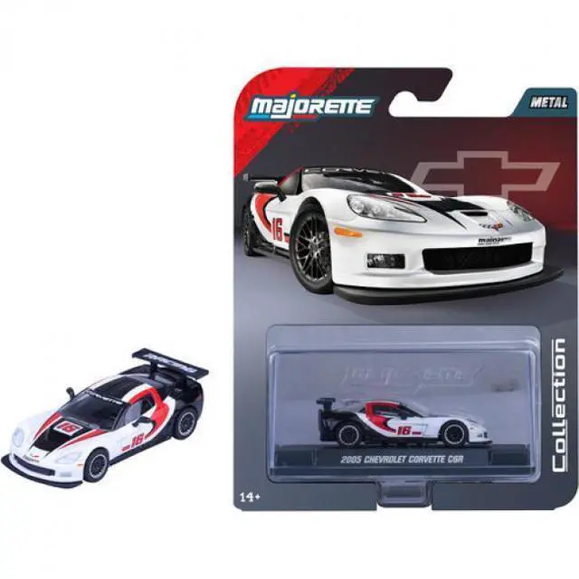 Alt view image 8 of 8 - 2005 Chevrolet Corvette C6R #16 White with Black and Red Graphics "Collection" Series 1/64 Diecast Model Car by Majorette