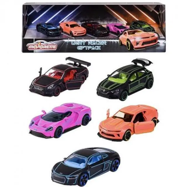 Alt view image 4 of 4 - Light Racer Giftpack (2023) 5 Piece Set 1/64 Diecast Model Cars by Majorette