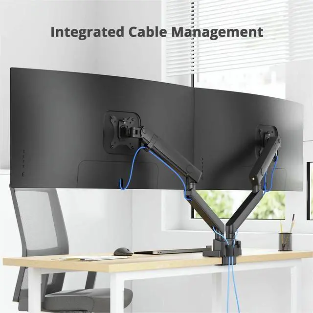 Alt view image 3 of 7 - Dual 38" Mechanical Spring Monitor Arm Top Mount-Black, Up to 38" Monitor, Max Load up to 26.4 lbs each - Dual 38" Mechanical Spring Monitor Arm Top Mount-Black, Up to 38" Monitor,