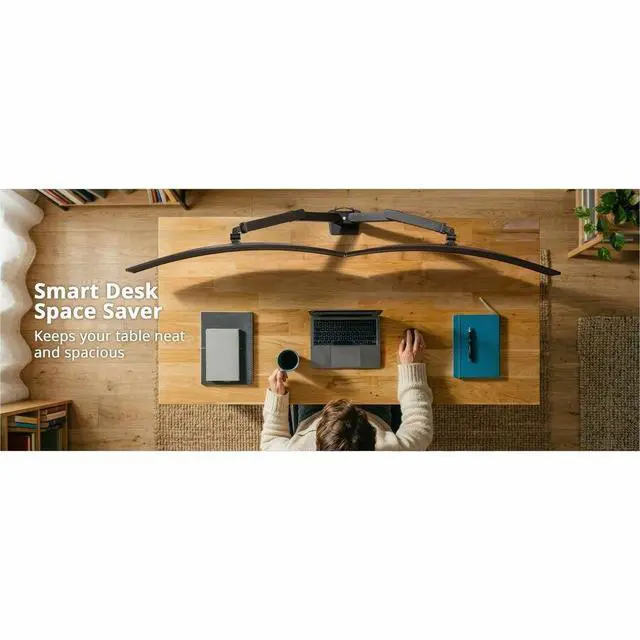 Alt view image 6 of 7 - Dual 38" Mechanical Spring Monitor Arm Top Mount-Black, Up to 38" Monitor, Max Load up to 26.4 lbs each - Dual 38" Mechanical Spring Monitor Arm Top Mount-Black, Up to 38" Monitor,