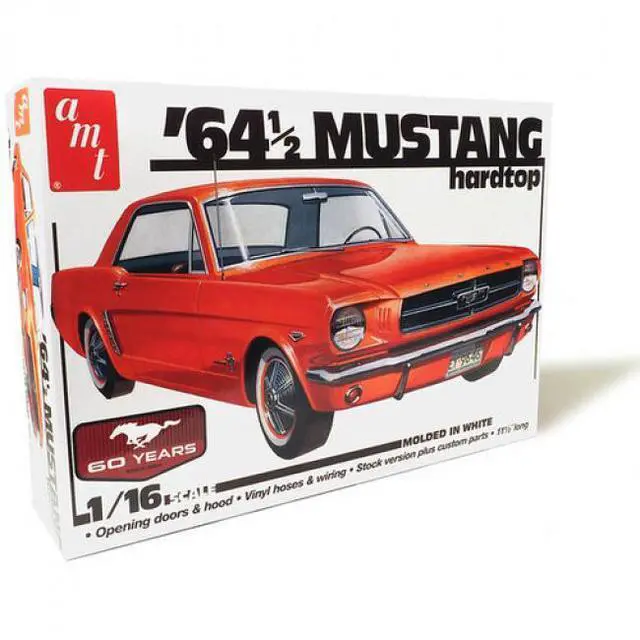 Alt view image 9 of 9 - Skill 3 Model Kit 1964 1/2 Ford Mustang Coupe 60th Anniversary 1/16 Scale Model by AMT