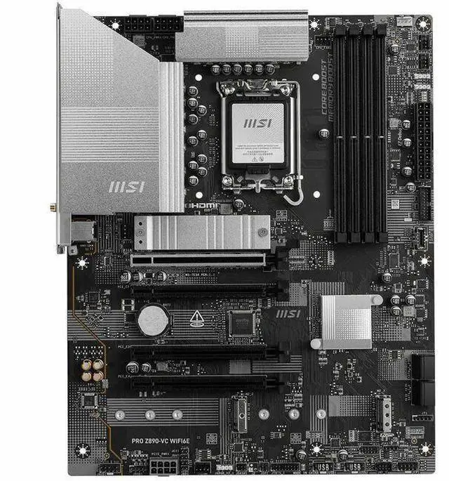 Main image of MSI Pro Z890-VC WIFI6E Gaming Desktop Motherboard - Intel Z890 Chipset - Socket LGA-1851 - ATX - Core Ultra Processor Supported - 256 GB DDR5 SDRAM Maximum RAM - DIMM, UDIMM - 4 x Memory Slots - Gigab