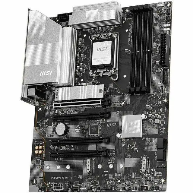 Alt view image 3 of 5 - MSI Pro Z890-VC WIFI6E Gaming Desktop Motherboard - Intel Z890 Chipset - Socket LGA-1851 - ATX - Core Ultra Processor Supported - 256 GB DDR5 SDRAM Maximum RAM - DIMM, UDIMM - 4 x Memory Slots - Gigab