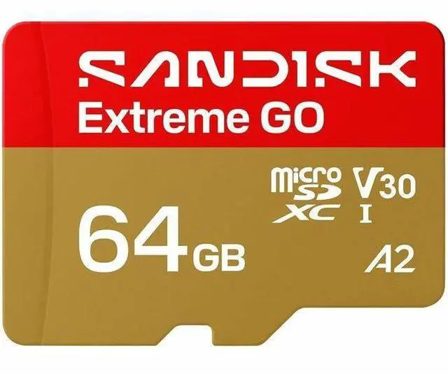 Alt view image 3 of 8 - SanDisk Extreme GO microSD 64GB microSDXC Memory Card, Up to 170MB/s UHS-I U3 4K V30 A2 for Android SDSQXGN-064G-GN6MN