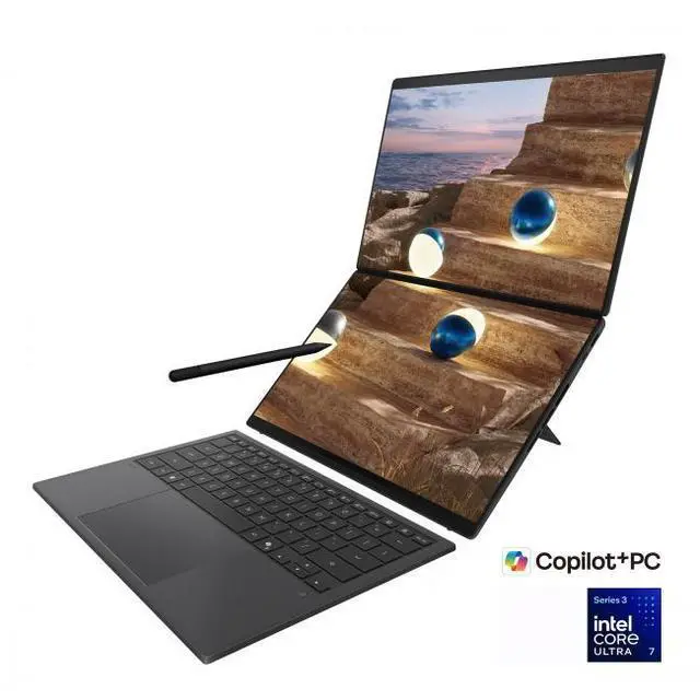 Alt view image 5 of 7 - ASUS Zenbook DUO Dual 14" OLED WQXGA+ 144Hz Touchscreen Detachable Copilot+ PC 2-in-1 Notebook Intel Core Ultra 7 355 16GB RAM 1TB SSD Moher Gray