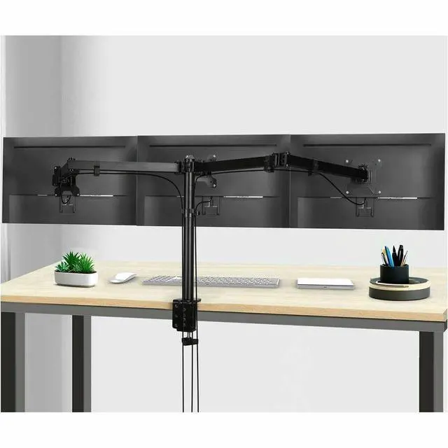 Alt view image 5 of 7 - Triple 32" Articulating Monitor Arm Mount-Black, Up to 32" , Max Load 17.6 lbs each, VESA Plate 75x75mm,100x100mm - Triple 32" Articulating Monitor Arm Mount-Black, Up to 32" , Max
